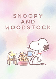 Snoopy와 우드스탁: 수채화