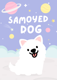 Samoyed Dog Galaxy Violet