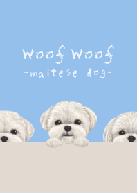 Woof Woof - Maltese dog - SKY BLUE