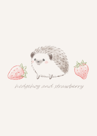 Strawberry and Hedgehog 2 -beige-