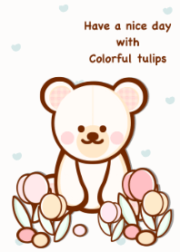 Cute bear Cute tulips 11