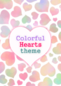 Colorful pastel hearts