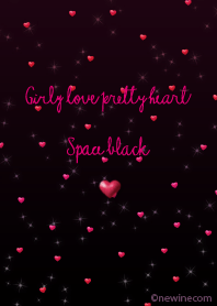 Girly love pretty heart space black