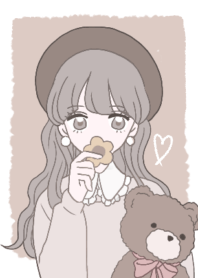 女の子とテディベア♡