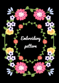 embroidery pattern -black-