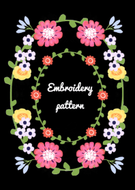 刺繍柄 -black-