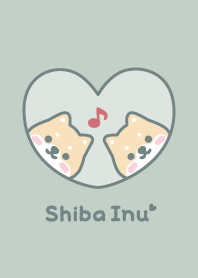 Shiba Inu Musical note [Dullness Green]