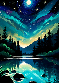 Beautiful starry night view#2917