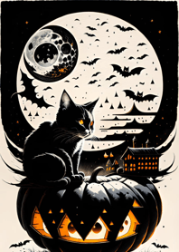 halloween cat F6507B