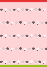 Rough monochrome tulips on red