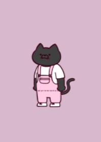 Overalls black cat.(dusty colors09)