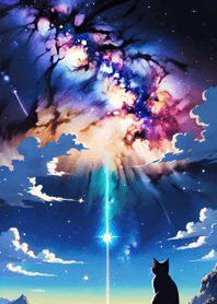 Night Moon Star Cat 63A586