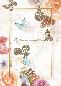 薔薇と蝶と大理石♥ブラウン03_2
