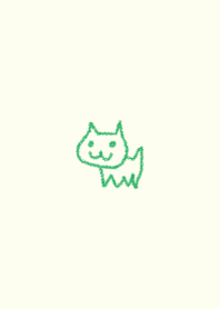 お絵描き <猫> 白緑