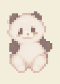 Tema Panda Pixel Art Bege 03