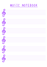 PURPLE COLOR MUSICAL NOTES-WHITE