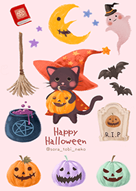 cat and happy Halloween_3