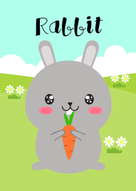 Simple Love Cute Gray Rabbit Theme