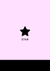 Simple Lucky Star / Pale Rose Pink&Black