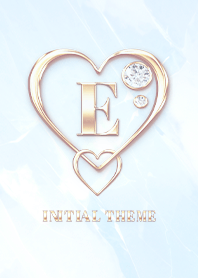 [ E ] Heart Charm & Initial  - Blue 1