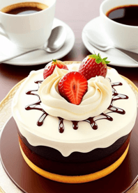 Coffee strawberry chocolate cake 909DC9