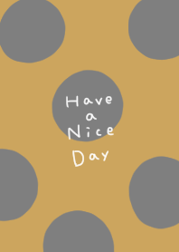 Muted yellow gray polka dots.