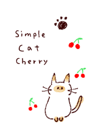 simple cat Cherry White blue.