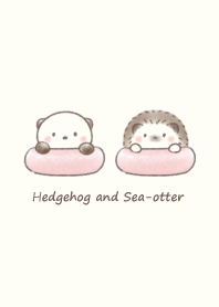 Hedgehog and Sea otter -pink-