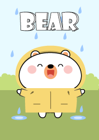 White Bear With Rainy Day Theme