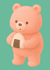 Pink Bear3 on blue green