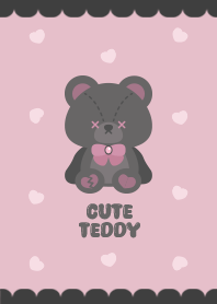 Cute Teddy pattern [Pink&Black]