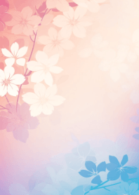 柔美色彩的櫻花