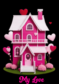 love house valentine's day black pink