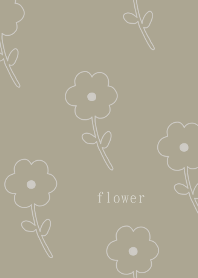 シンプル　flower ベージュ