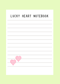 LUCKY HEART NOTEBOOKj-YELLOW GREEN