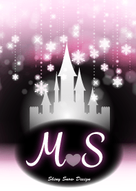 【M&S】イニシャル❤️雪の城-ピンク-