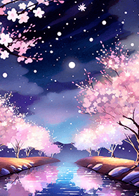 美しい夜桜の着せかえ#2708