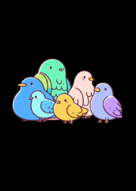 Cute colorful pigeon-black version