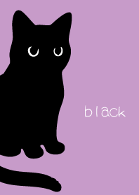 Round Black Cat4 on light purple