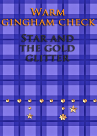 Warm gingham check<Star,gold glitter>
