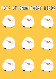 LOTS OF SNOW FAIRY BIRDS-ORANGE