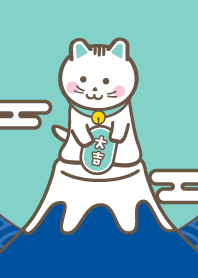 Lucky Cute Cat! Mt.Fuji / Blue x Mint