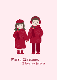 Let's go for a walk.Christmas-pink