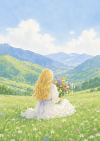 The sky and the grass