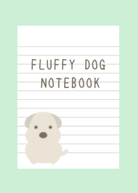 FLUFFY DOG NOTEBOOK/LIGHT MINT GREEN