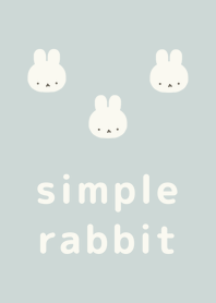simple rabbit . ivory & blue