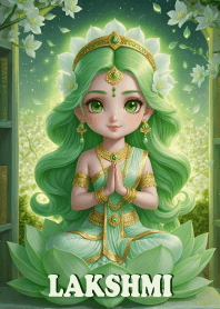 Lakshmi, green, brings wealth