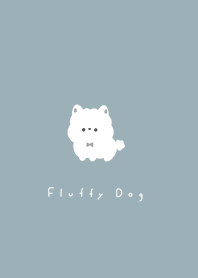 ふわふわの犬。ミントグレー