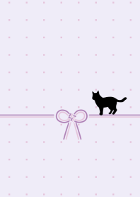 【運気アップ】猫と叶結び【紫】