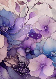 Fantastic purple flowers on black